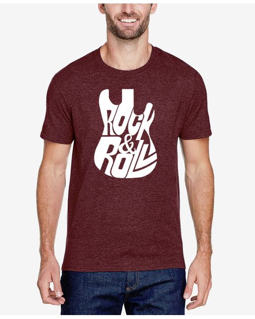 La Pop Art Rock And Roll Guitar Premium Blend Word Art T-Shirt