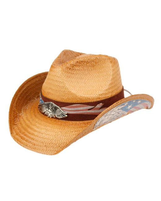 Epoch Hats Company Angela William Cowboy Hat with Eagle Badge and American Flag Band