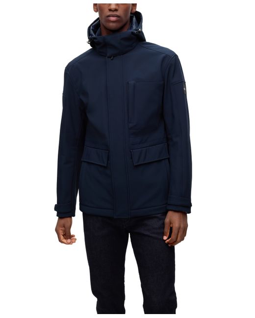 Hugo Boss Boss by Logo Patch Water-Repellent Hooded Jacket