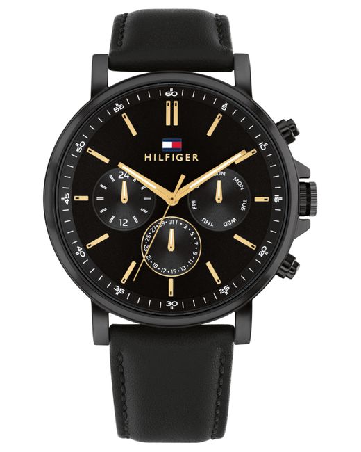 Tommy Hilfiger Multifunction Leather Watch 44mm