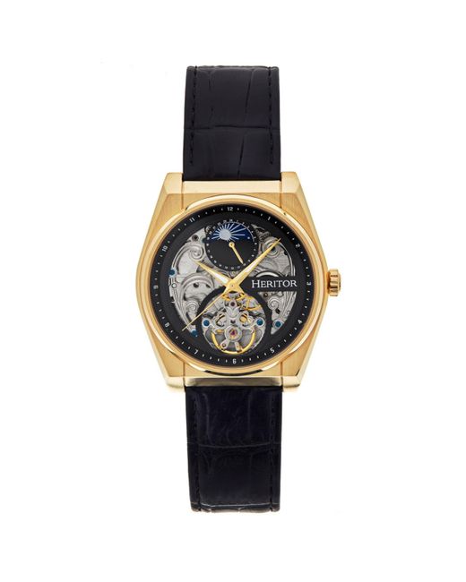 Heritor Automatic Daxton Stainless Steel Strap Skeleton Watch Gold gold