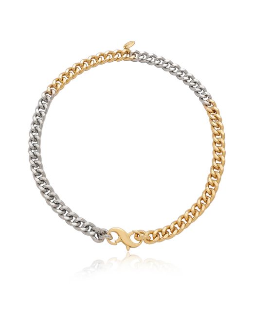 Ettika Mixed Metal Chain Link and 18k Gold Plated Necklace