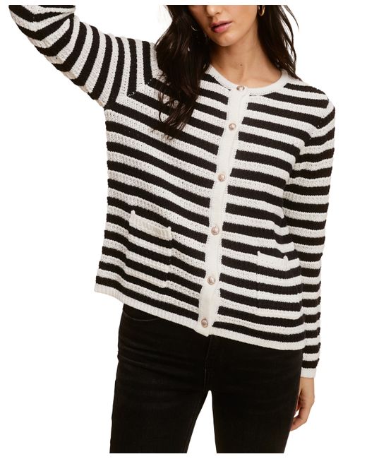 Fever Striped Cardigan With Gold Buttons