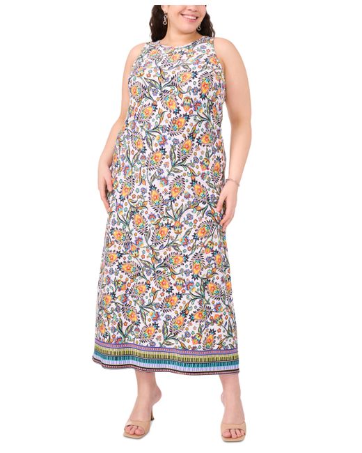 Msk Plus Printed Round-Neck Sleeveless Maxi Dress