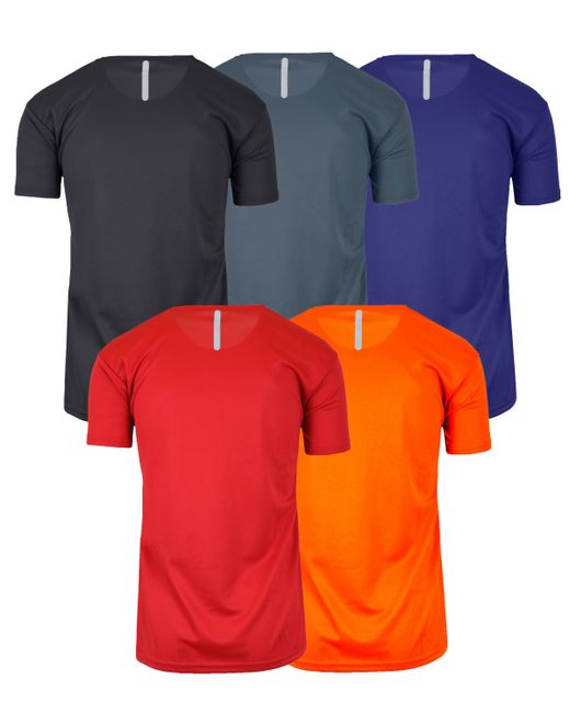 Galaxy By Harvic Short Sleeve Moisture-Wicking Quick Dry Performance Crew Neck Tee 5 Pack