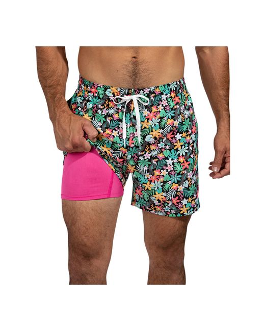 Chubbies The Bloomerangs Quick-Dry 5-1/2 Swim Trunks with Boxer-Brief Liner