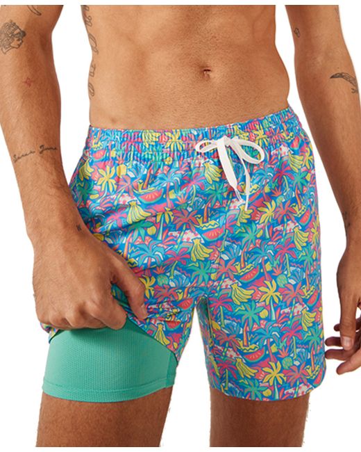 Chubbies The Tropical Bunches Quick-Dry 5-1/2 Swim Trunks with Boxer-Brief Liner