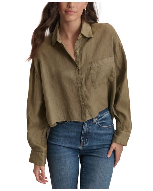 Dkny Oversized Cropped Button-Front Shirt