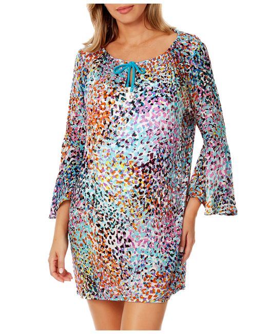 Anne Cole Scoop-Neck Bell-Sleeve Cover-Up Tunic
