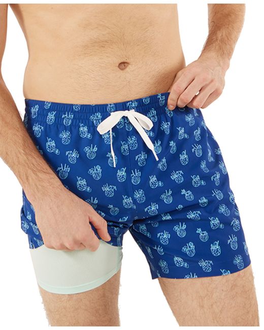 Chubbies The Coladas Quick-Dry 5-1/2 Swim Trunks with Boxer-Brief Liner