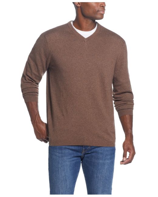 Weatherproof Vintage Cotton Cashmere V-Neck Sweater