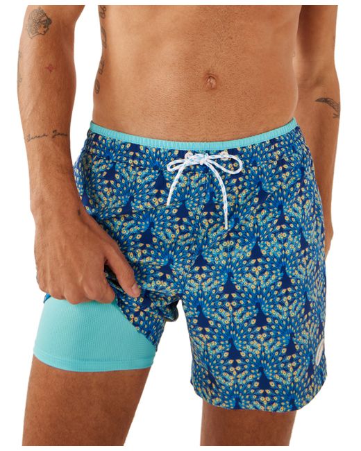Chubbies The Fan Outs Quick-Dry 5-1/2 Swim Trunks with Boxer-Brief Liner