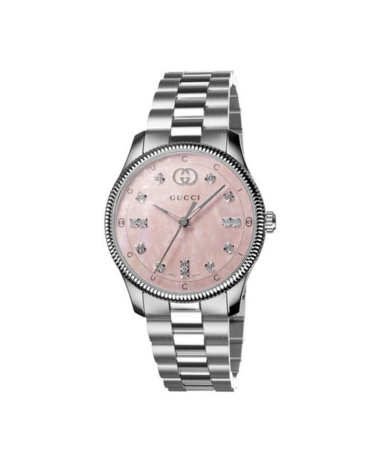 Gucci Swiss G-Timeless Diamond 1/8. ct. t.w. Stainless Steel Bracelet Watch 29mm