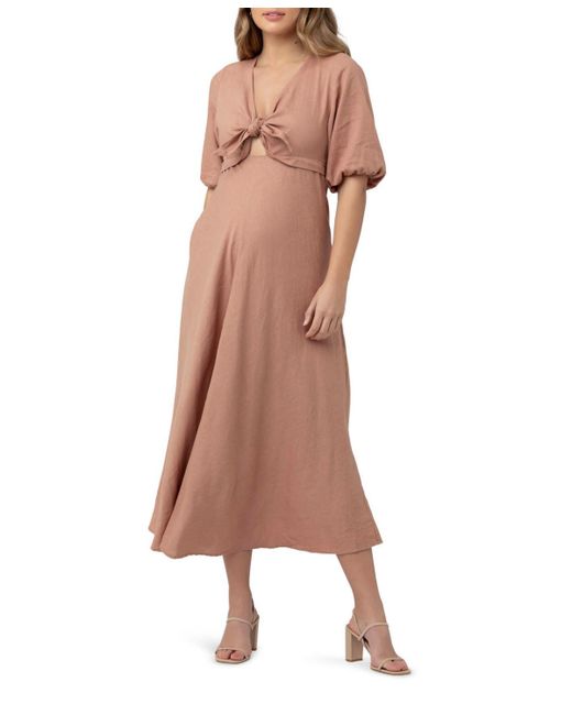 Ripe Maternity Maternity Camille Tie Front Maxi Dress