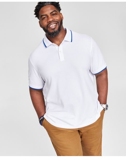 Club Room Regular-Fit Tipped Performance Polo Shirt Created for