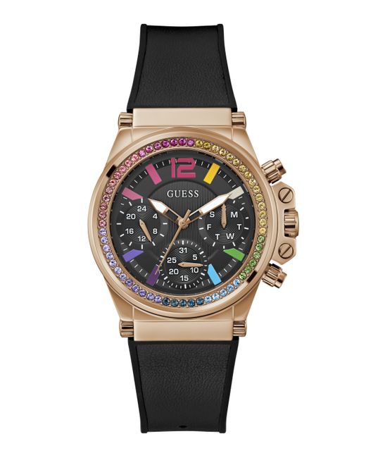 Guess Multi-Function Genuine Leather and Silicone Watch 38mm