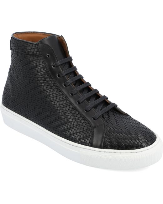 Taft Woven Handcrafted Leather High-top Lace-up Sneaker