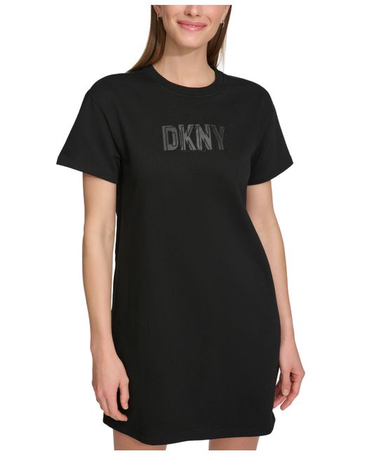 Dkny Short-Sleeve Long Logo T-Shirt Dress