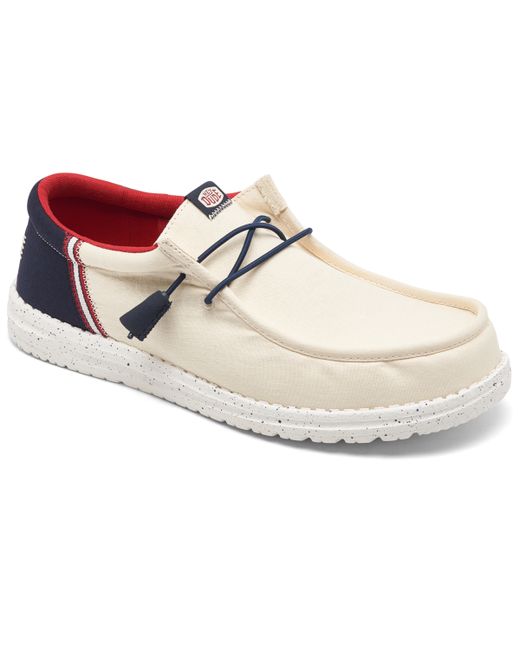 Hey Dude Wally Funk Americana Casual Moccasin Sneakers from Finish Line NAVY/RED
