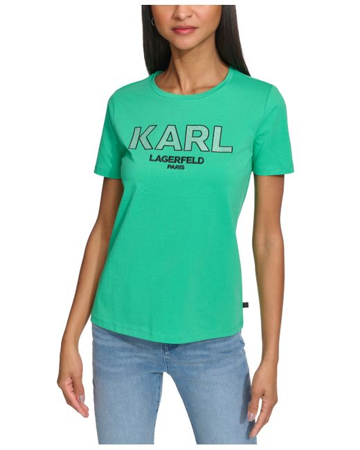 Karl Lagerfeld Embellished-Logo Tee