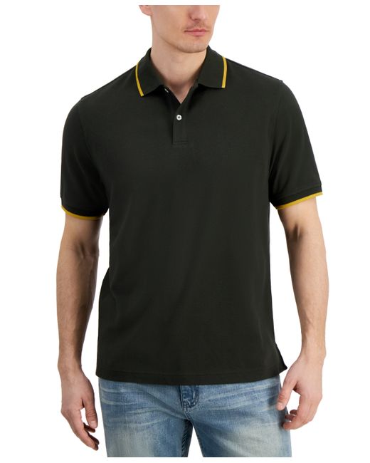 Club Room Regular-Fit Tipped Performance Polo Shirt Created for
