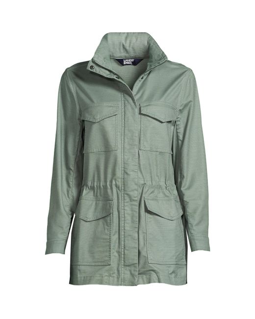 Lands' End Cotton Hooded Jacket with Cargo Pockets