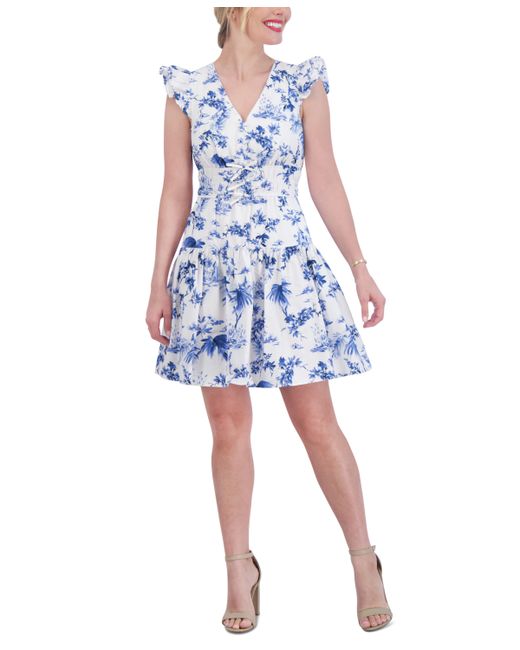 Vince Camuto Printed Tiered Fit Flare Dress