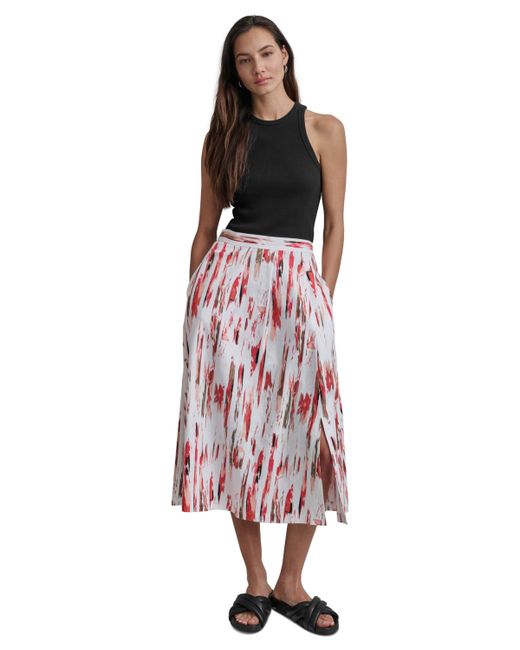 Dkny Printed Midi Skirt
