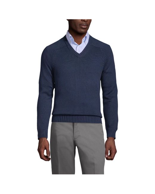 Lands' End School Uniform Cotton Modal V-neck Sweater