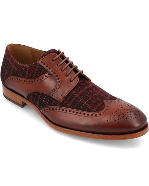 Taft Wallace Handcrafted Leather and Wool Brogue Wingtip Oxford Lace-up Dress Shoe