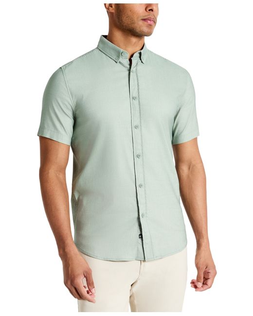 Kenneth Cole Slim Fit Short Sleeve Button-Down Sport Shirt