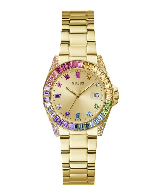Guess Date Gold-Tone Stainless Steel Watch 34mm