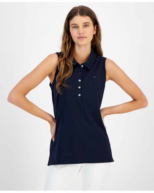 Tommy Hilfiger Cotton Sleeveless Polo Top