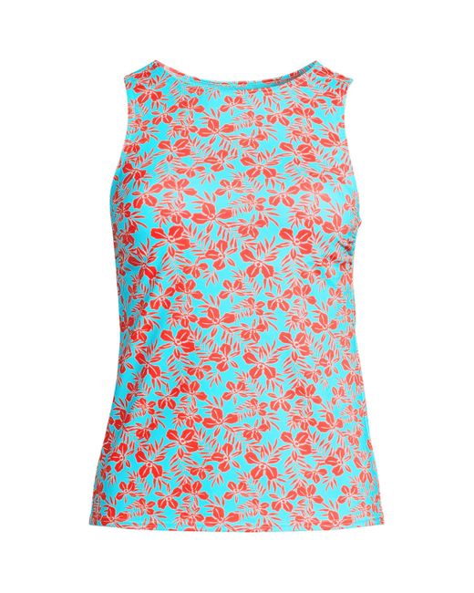 Lands' End Chlorine Resistant High Neck Upf 50 Modest Tankini Swimsuit Top