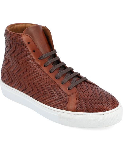 Taft Handcrafted Woven Leather High Top Lace Up Sneaker