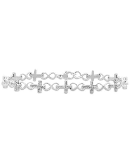 Macy's Diamond Cross Infinity Link Bracelet 1/6 ct. t.w.