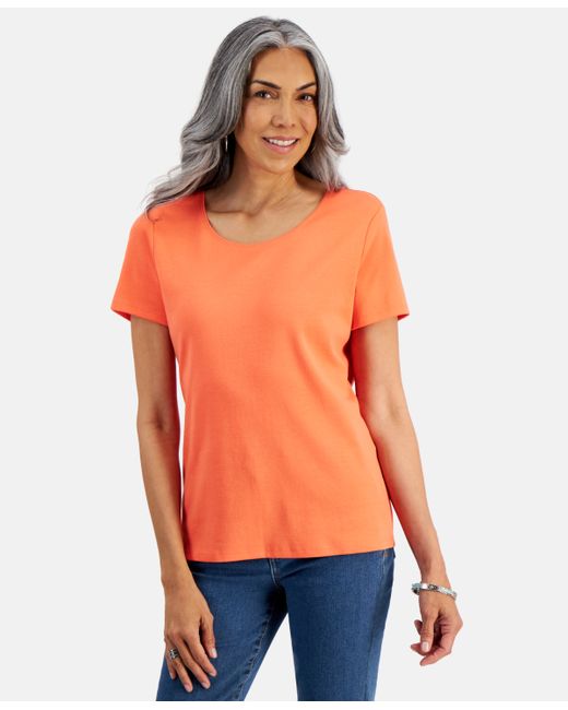 Style & Co Short-Sleeve Scoop-Neck Top Xs-4X Created for