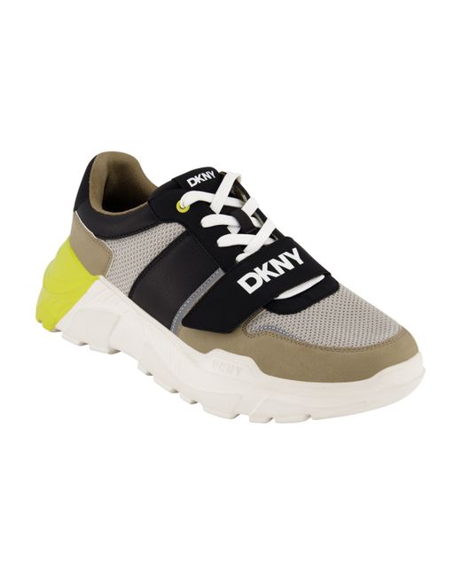 Dkny Mixed Media Runner with Front Logo Strap Sneakers