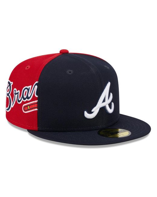 New Era Navy Atlanta Braves Gameday Sideswipe 59Fifty Fitted Hat
