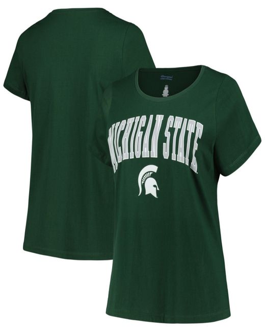 Profile Michigan State Spartans Plus Arch Over Logo Scoop Neck T-Shirt