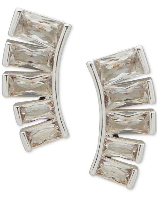 AK Anne Klein Tone Baguette Cubic Zirconia Drop Earrings