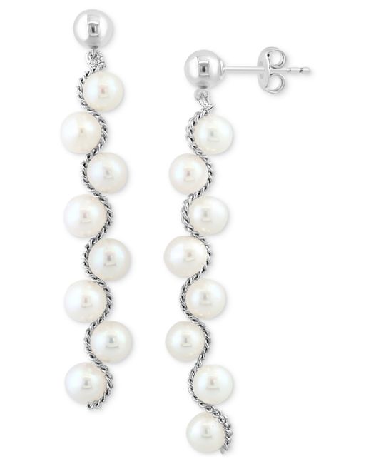 Effy Collection Effy Freshwater Pearl Linear Drop Earrings Sterling