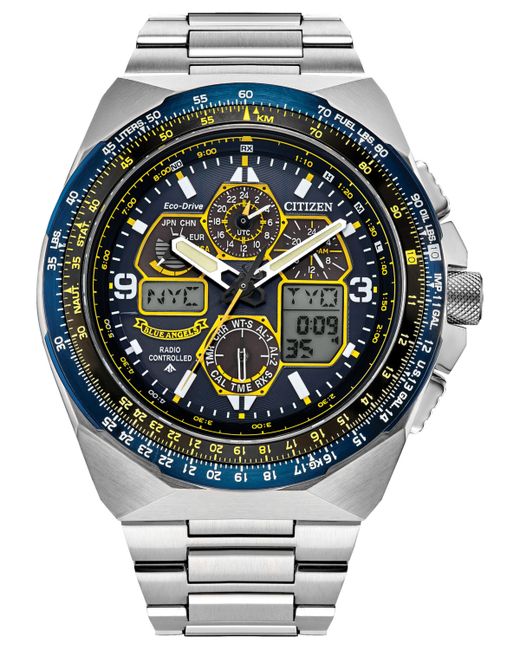 Citizen Eco-Drive Chronograph Promaster Angels Air Skyhawk Stainless Steel Bracelet Watch 46mm Limited Edition