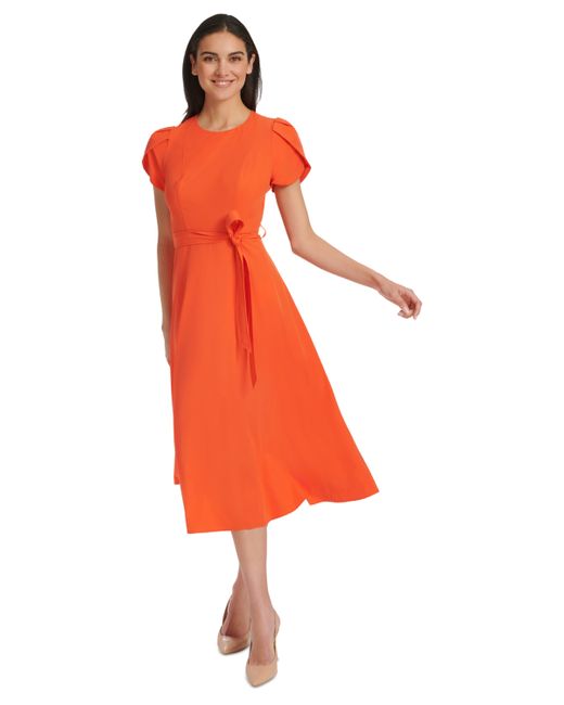 Calvin Klein Belted A-Line Dress