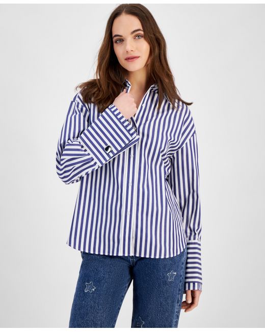 Hugo Boss Striped Button-Front Cotton Shirt