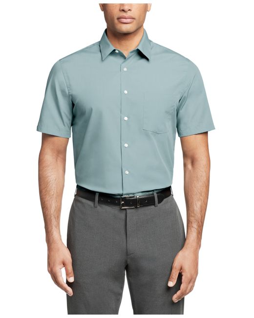 Van Heusen Poplin Solid Short-Sleeve Dress Shirt