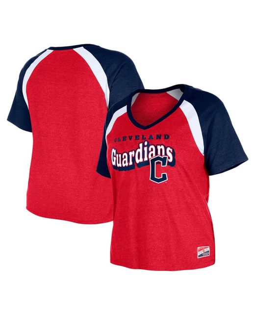 New Era Cleveland Guardians Plus Raglan V-Neck T-Shirt
