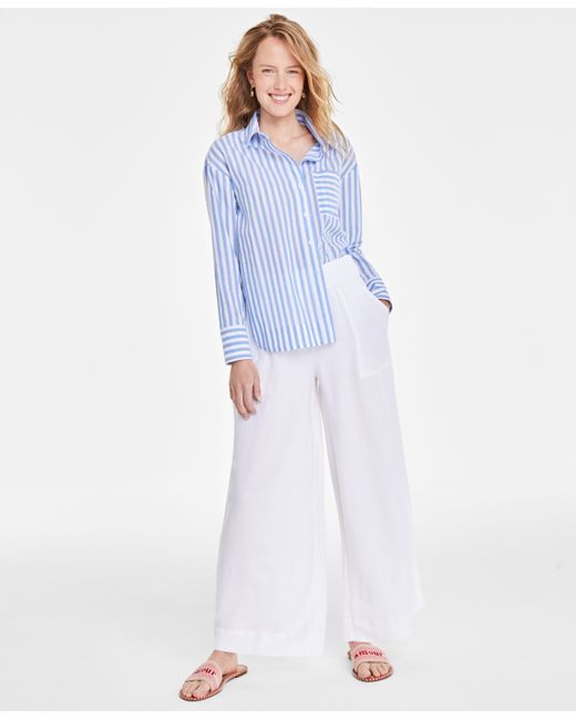 On 34th Stripe Relaxed-Fit Shirt Created for
