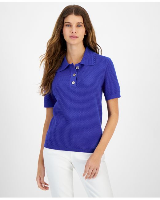 Tommy Hilfiger Cotton Textured Polo Top