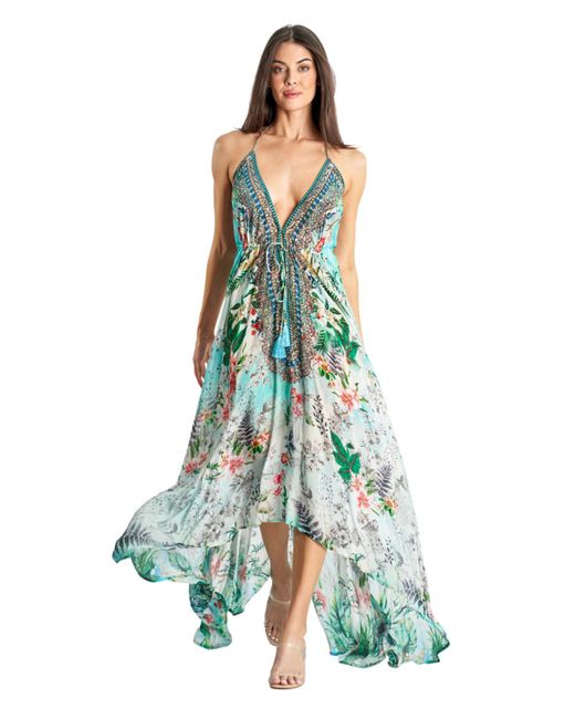 La Moda Clothing Maxi Boho Art Halterneck Dress